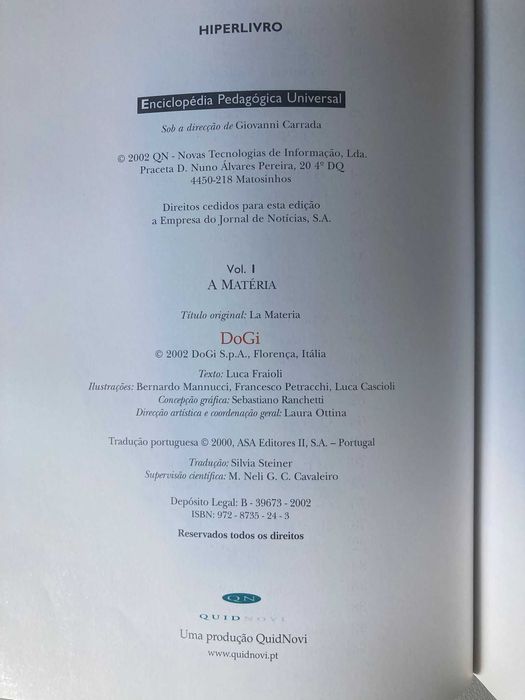 A Matéria (Enciclopédia Pedagógica Universal)