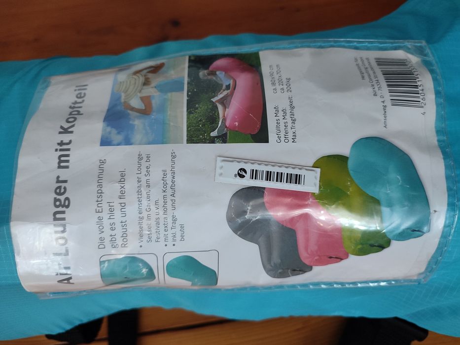 Sofa dmuchana wiatrem niebieska