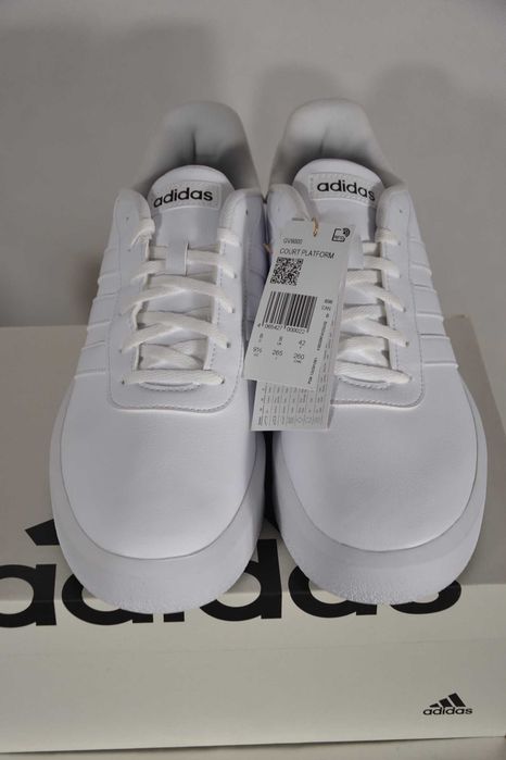 ADIDAS Court Platform Nowe Buty Damskie 42 Oryginalne Trampki Białe