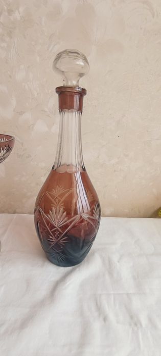 Кришталь графін Цукерниця фруктовниця бордове