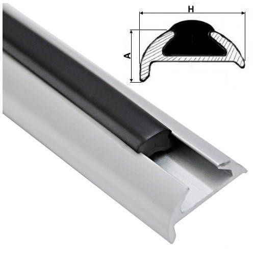 Привальный брус судовой основание 25 мм алюминий Osculati