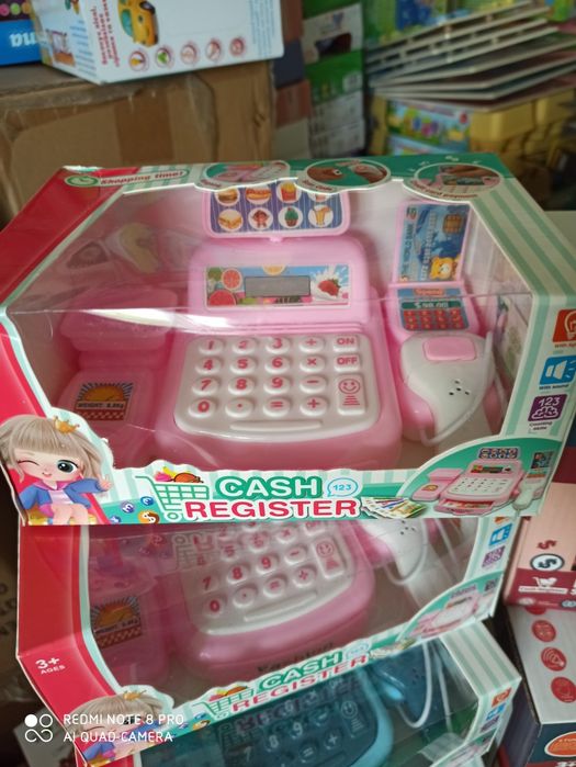 Дитячий касовий апарат касса супермаркет магазин гроші картка звук