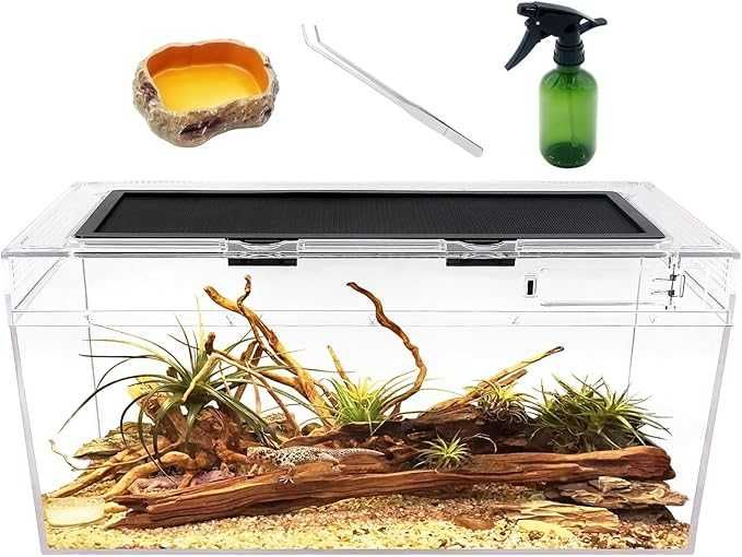 Zestaw Terrarium dla gadów Reptile Growth PC, zbiornik dla gadów, 50 x 25 x 20 cm