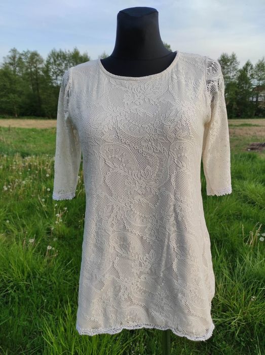 Koronkowa bluzka TUNIKA ecru Dorothy Perkins 42 XL
