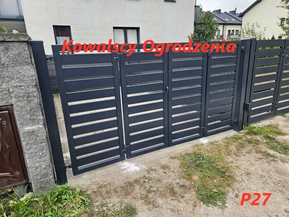 Ogrodzenie frontowe, palisadowe Bramy Ogrodzenia Metalowe  MONTAŻ