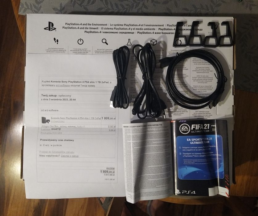 Konsola SONY PLAYSTATION 4 PS4 Slim 1TB + 2 Pady SONY DualShock4 - stan bdb.