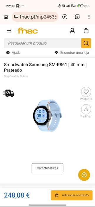 Samsung - Smartwatch Galaxy Fe - Sm- R861