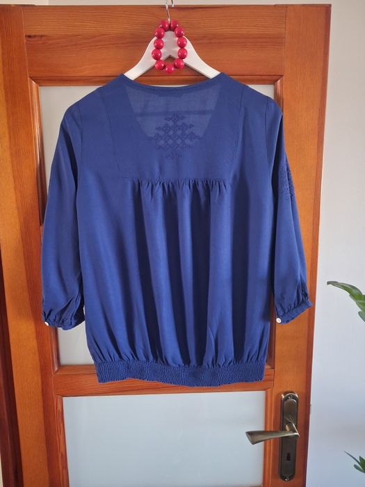 Bluzka elegancka 40 L granatowa haft