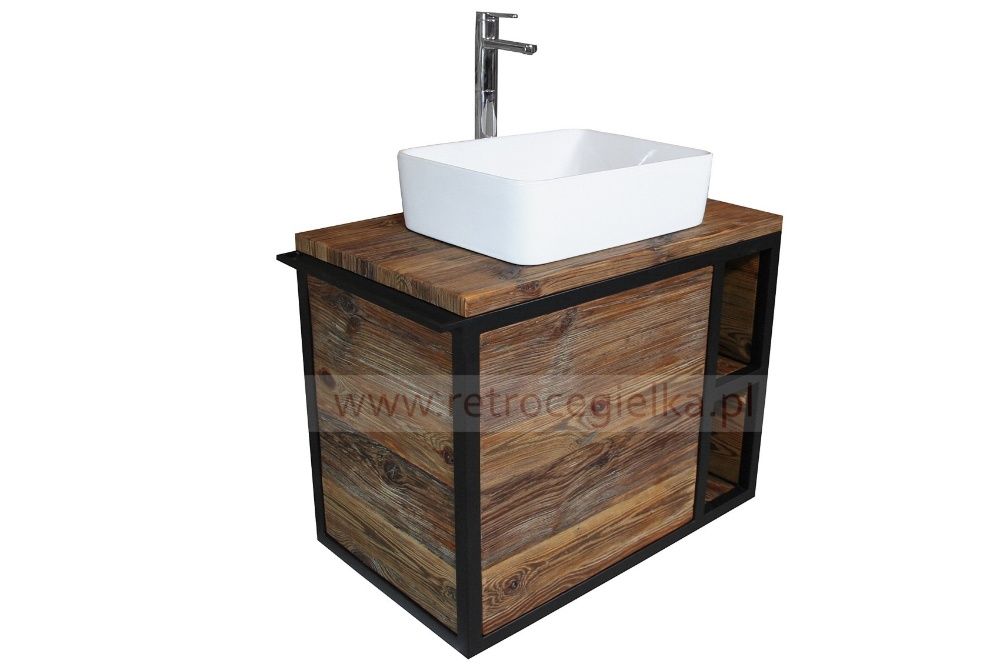 Szafka łazienkowa podwieszana, stare drewno sosnowe