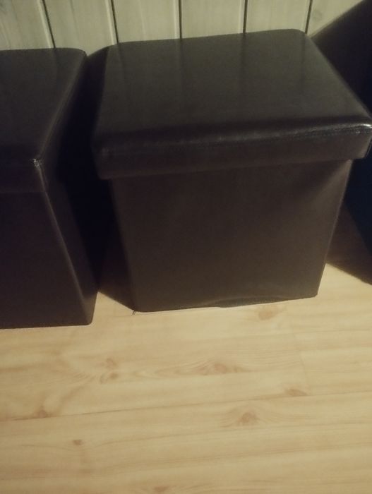 Pufa ze schowkiem z ekoskóry 2szt