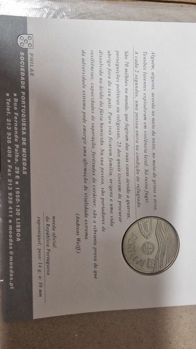 Moeda de colecção 5€ "o mar salva" 2019
