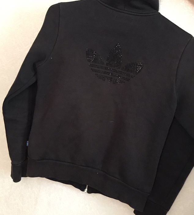 adidas Originals Rhinestone Trefoil Full-Zip Hoodie