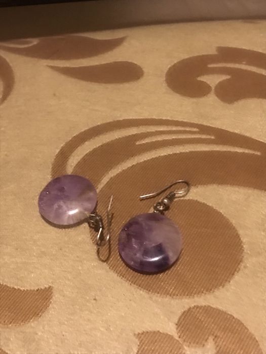 Серьги из натурального аметиста