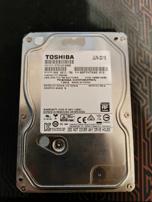 500gb HDD Toshiba