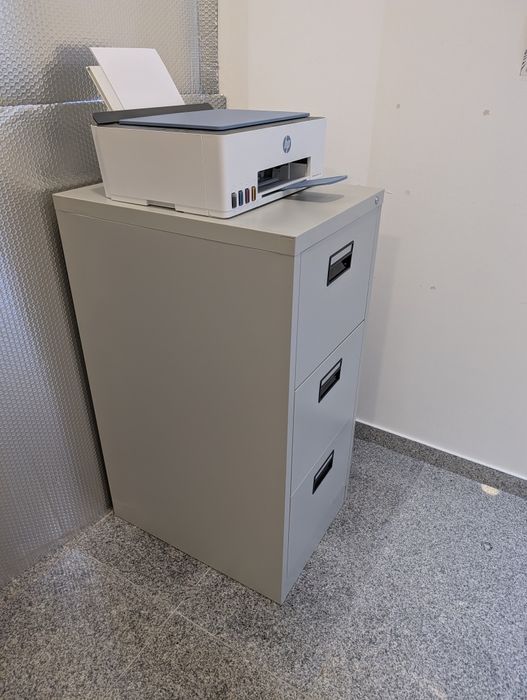 Armário de Arquivo em Aço - Cinzento Claro