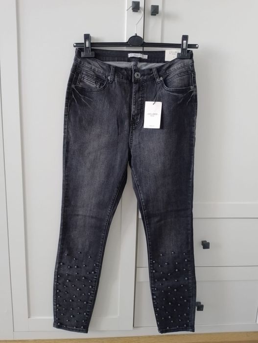 Jeansy rurki damskie wysoki stan 42