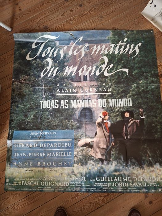 Enorme cartaz original cinema francês  todas as manhas do mundo