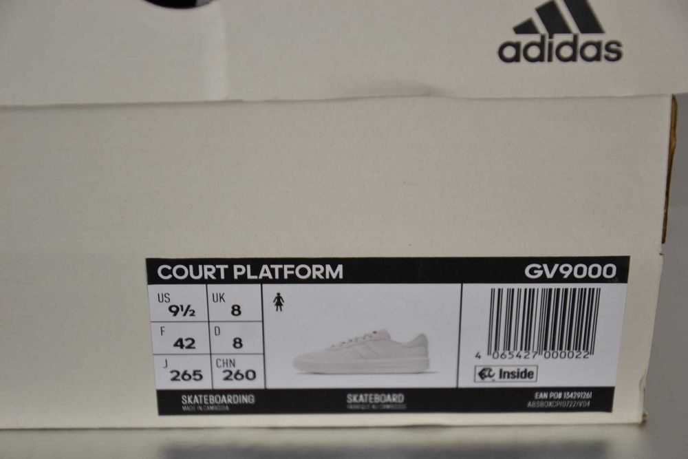 ADIDAS Court Platform Nowe Buty Damskie 42 Oryginalne Trampki Białe