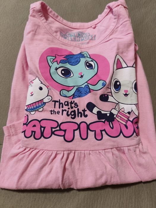 Sukienka dziewczęca 116 sukienka z długim rękawem Koci domek Gabi 116