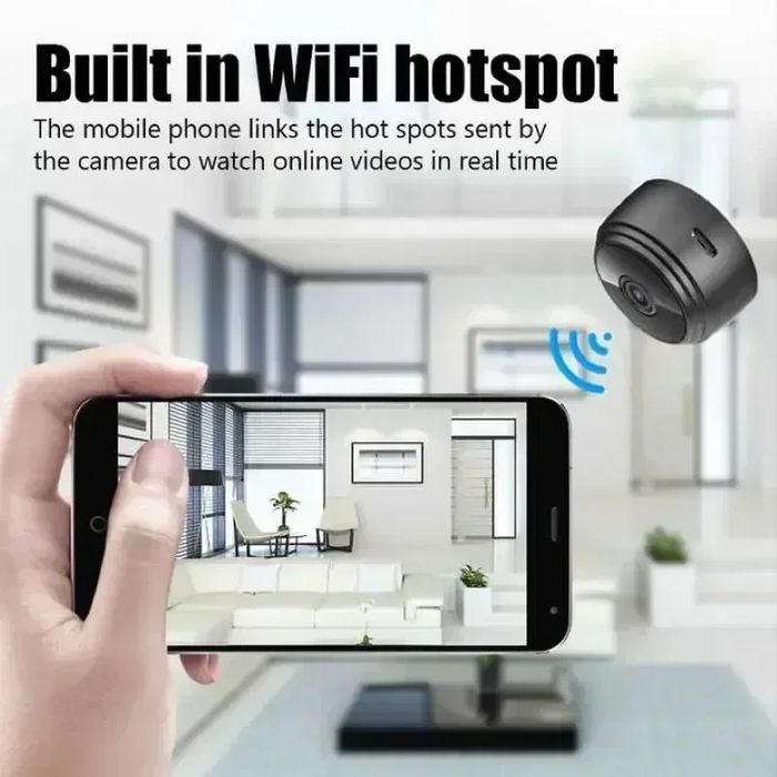 Mini kamera wifi hd szpiegowska podgląd telefon A9 detekcja ruchu