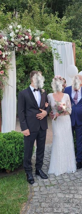 Suknia ślubna Anna Kara Maureen 36/s koronkowa litera A