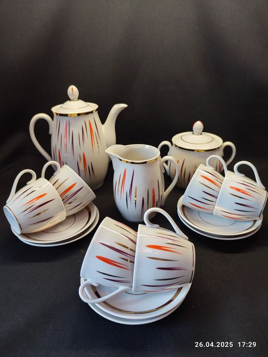 Кофейный сервиз Полонное, чайный сервиз "Июльский" ПФЗ. СССР винтаж.