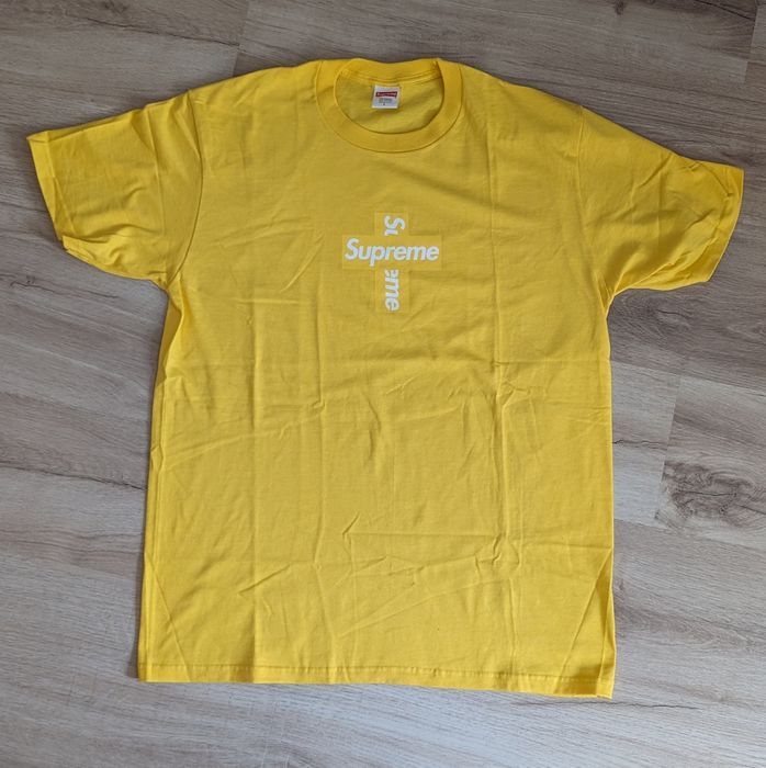Supreme Cross Box Logo L Yellow