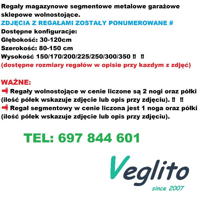 Regał magazynowy do opon z demontażu segmentowy używany dwustronny