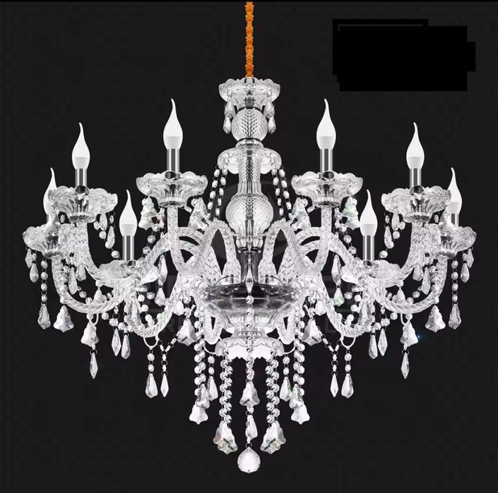 Nowy żyrandol kryształowy 10-ramienny - ekskluzywna lampa sufitowa
