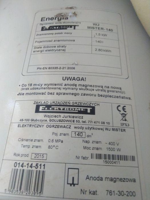 Bojler elektryczny Mister