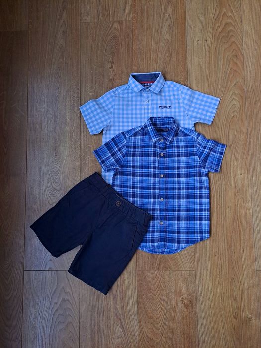 Летний набор для мальчика/рубашка с коротким рукавом/синие шорты