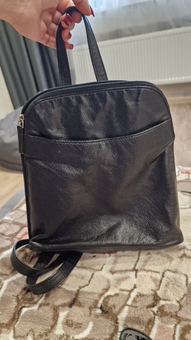 рюкзак чорний шкіра