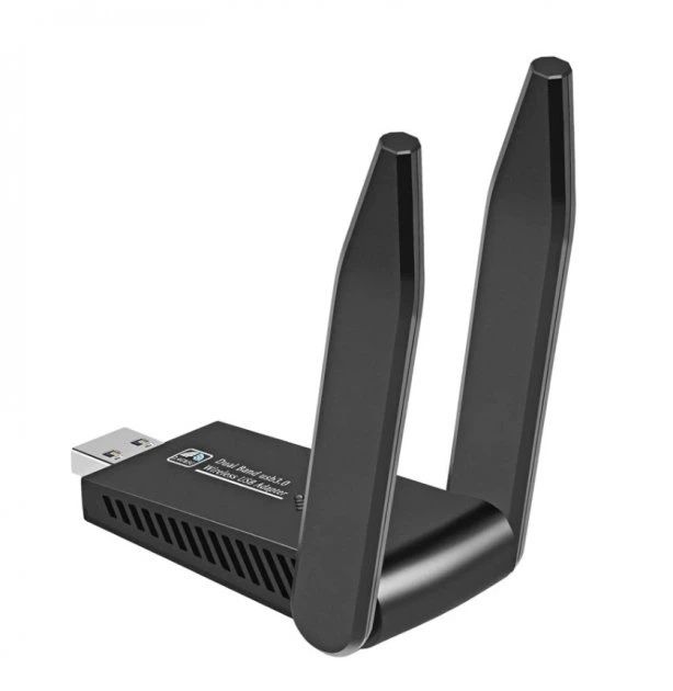 Двухдіапазонний USB Wi-Fi адаптер 2.4/5GHz 1300 Mbps Wireless Lan Card 11ac Black Pavlysh UWA-2