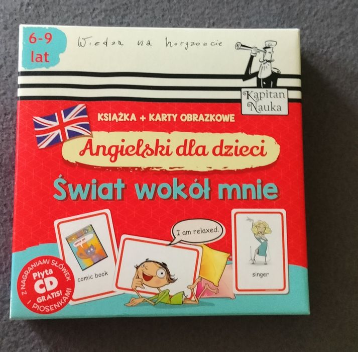 Angielski dla dzieci 6-9 lat, gra, książka, karty, płyta