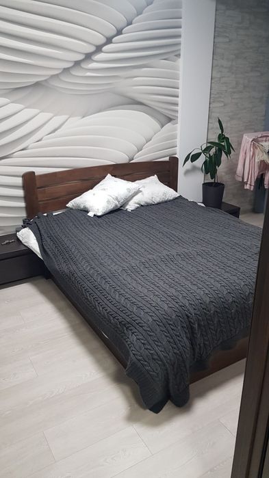 покрывало на кровать графитовое