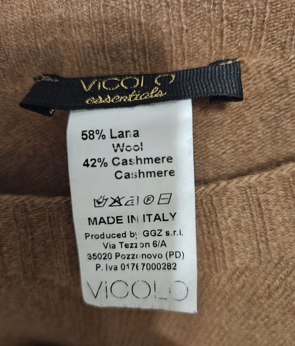 Brązowy beżowy sweter Vicolo kaszmir wełna