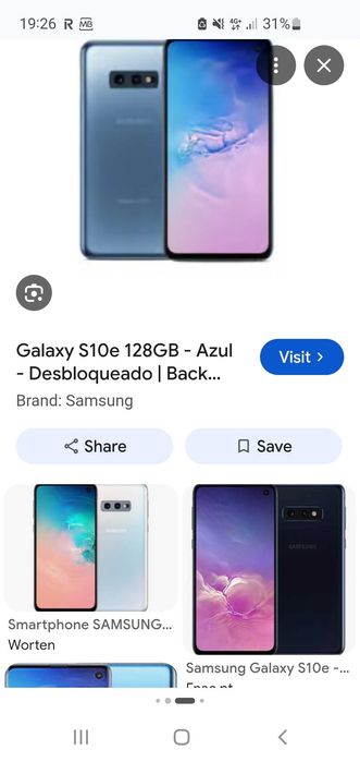 Samsung s10e ecra um pouco Rachado