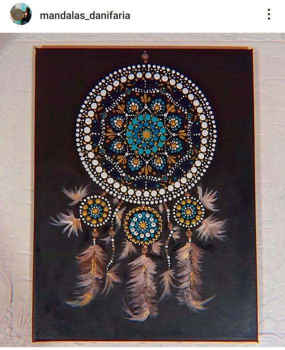 Quadro apanhador de sonhos pontilhismo