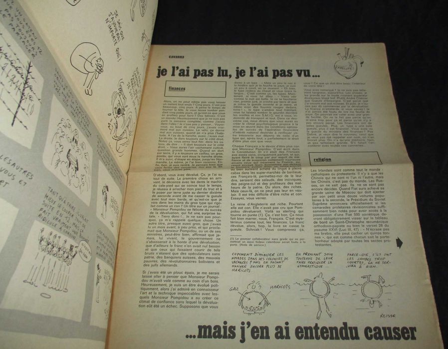 Livro Jornal L'hebdo Hara-Kiri N° 30 1969