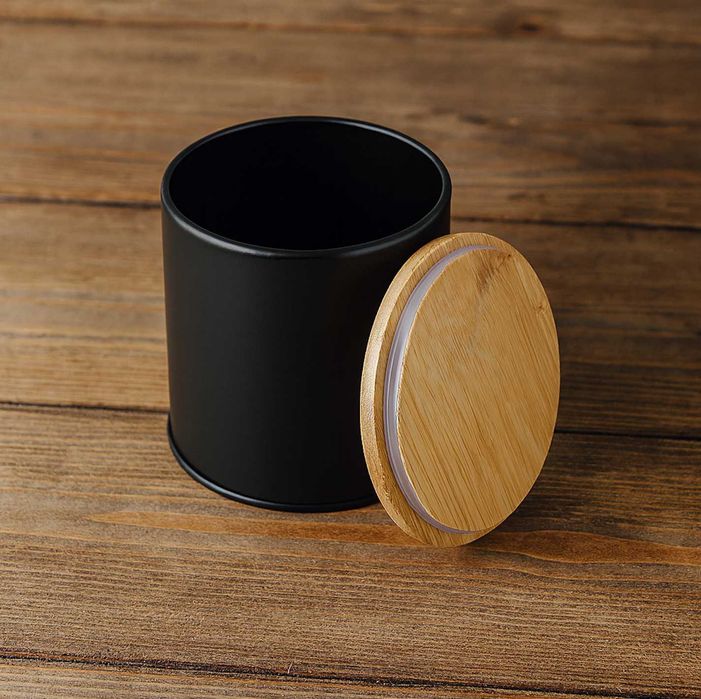 XXL Chlebak Czarny Drewniany Bambusowy Na pieczywo + GRATIS 3x Puszki