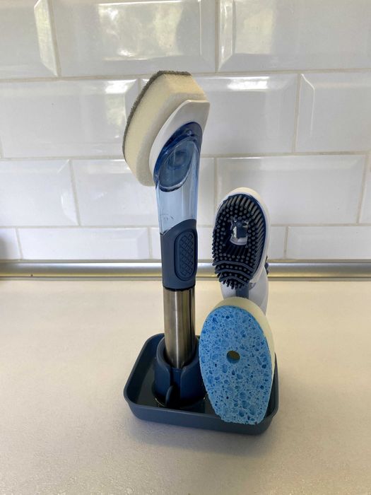 Набор щеток губок для мойки посуды уборки 4 в 1 з дозатором моющего