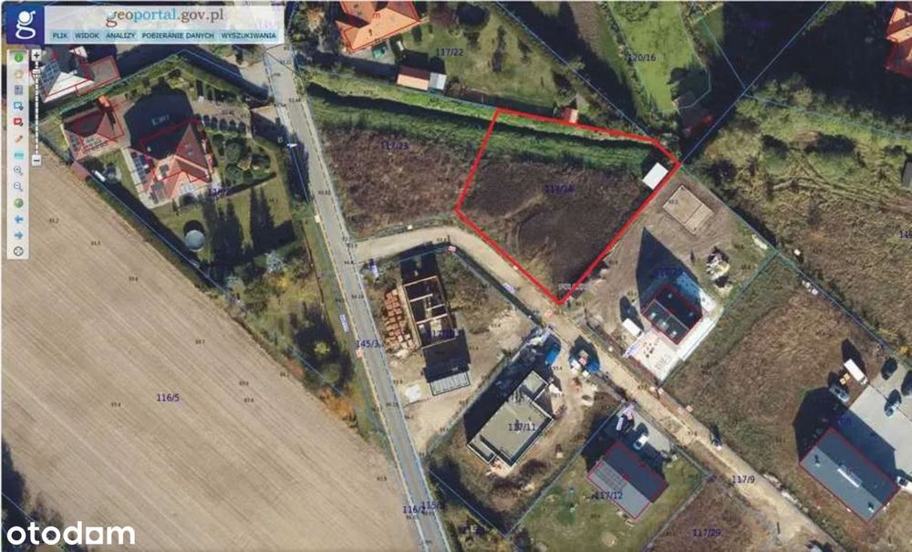 Działka budowlana 1206 m² –uzbrojona, Strzelce Górne - Aleksandrowo