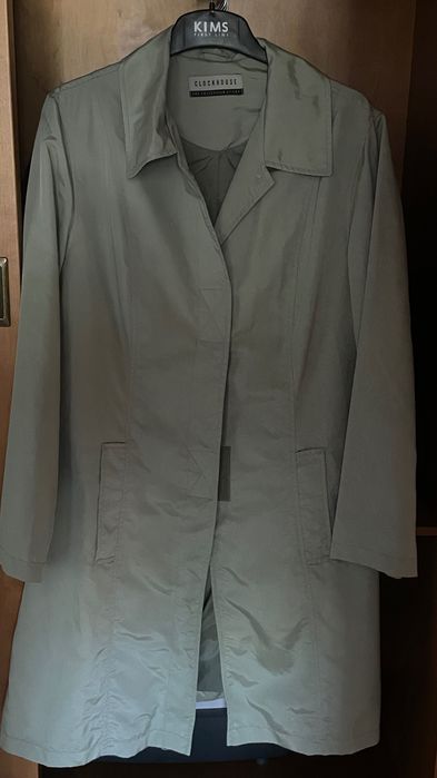 Яркий тренч Clockhouse C&A, р. 44~, фисташковый, хорошее сост.