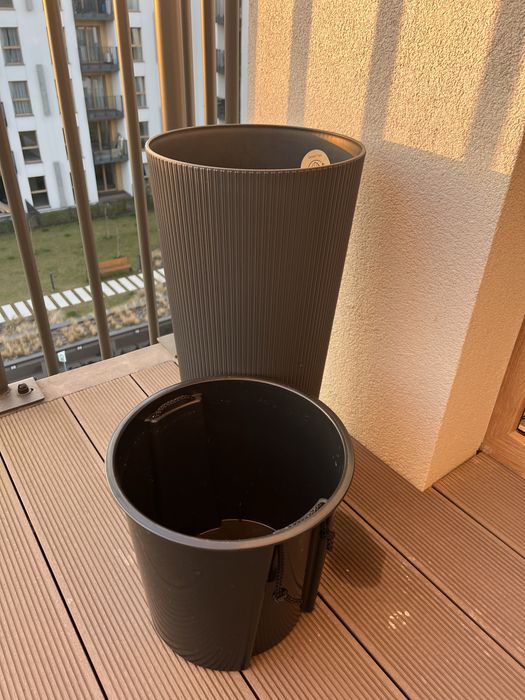 Szara doniczka Lamela