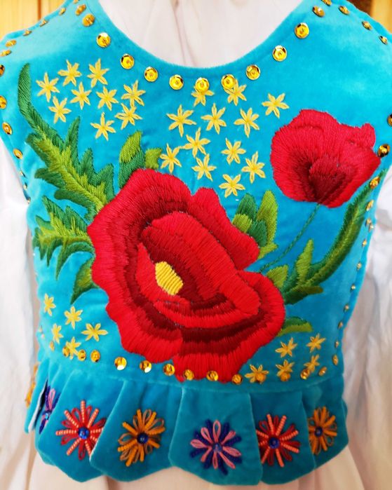 Gorset krakowski ręcznie haftowany