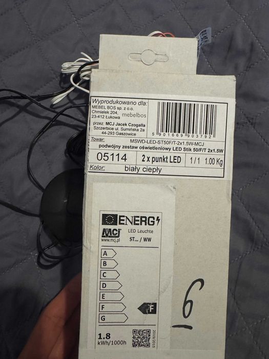 LED 2x Stik 50F/T 1.5W biały ciepły podświetlenie witryny szklanej