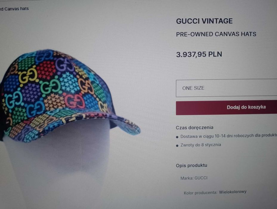 czapeczka vintage psychodelic z daszkiem