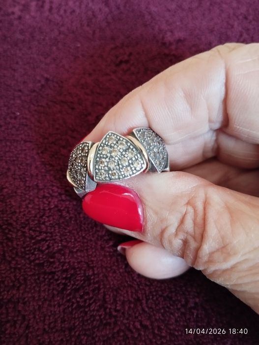 Anel em prata lei com zirconias