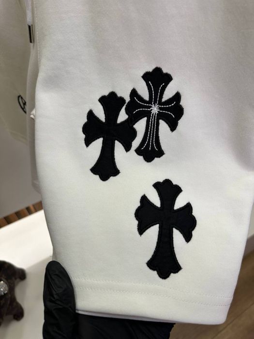 Літній костюм Chrome Hearts білий і чорний літній костюм хром хартс