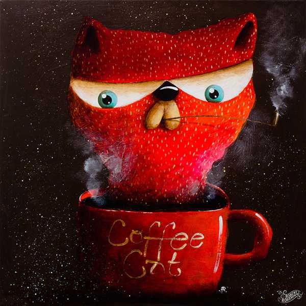 Plakat Robert Romanowicz Coffee Cat